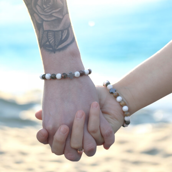Set of 2 Gemstones Friendship Bracelets - Protection - Dalmation Jasper & Yellow Agate  - Image 3