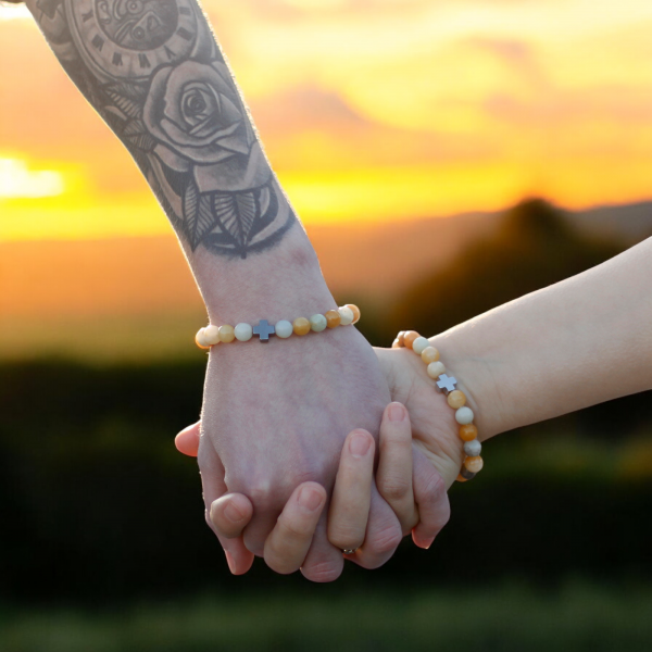 Set of 2 Gemstones Friendship Bracelets - Loyalty - Amazonite & Yellow Jasper  - Image 3