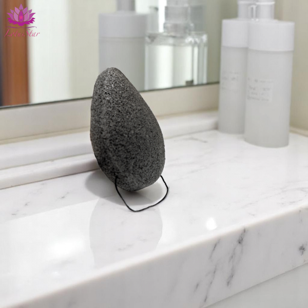 Teardrop Konjac Sponge - Bamboo Charcoal - Anti-bacterial - Image 3