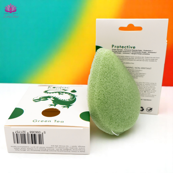 Teardrop Konjac Sponge - Green Tea - Protective - Image 2