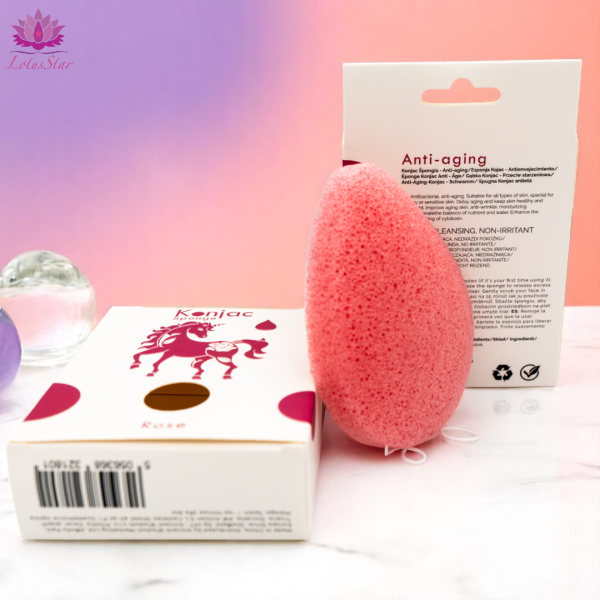 Teardrop Konjac Sponge - Rose - Anti-aging - Image 2