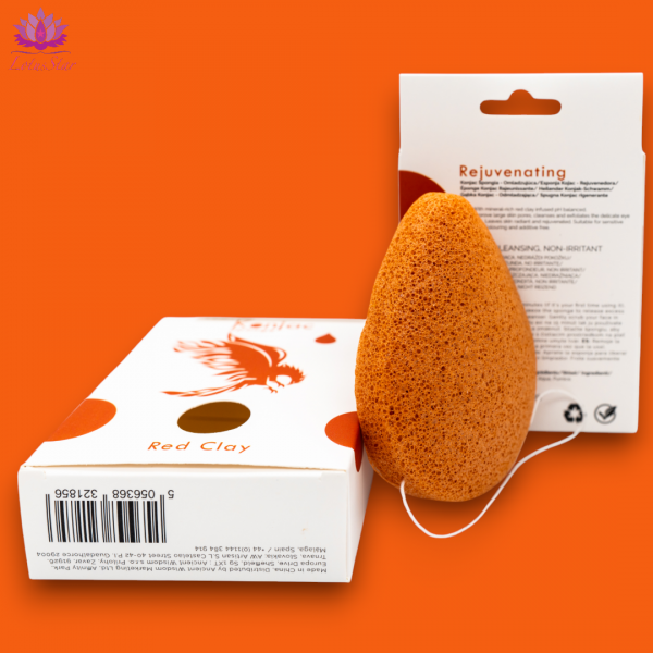 Teardrop Konjac Sponge - Red Clay - Rejuvenating