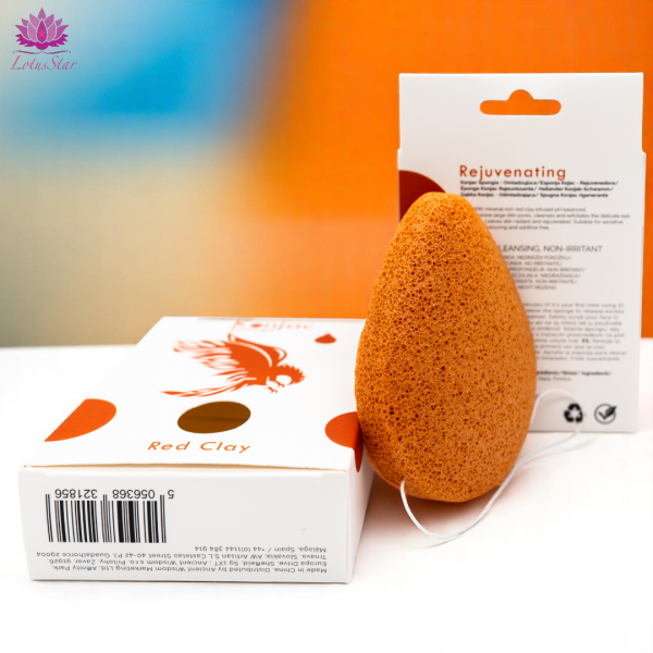 Teardrop Konjac Sponge - Red Clay - Rejuvenating - Image 2