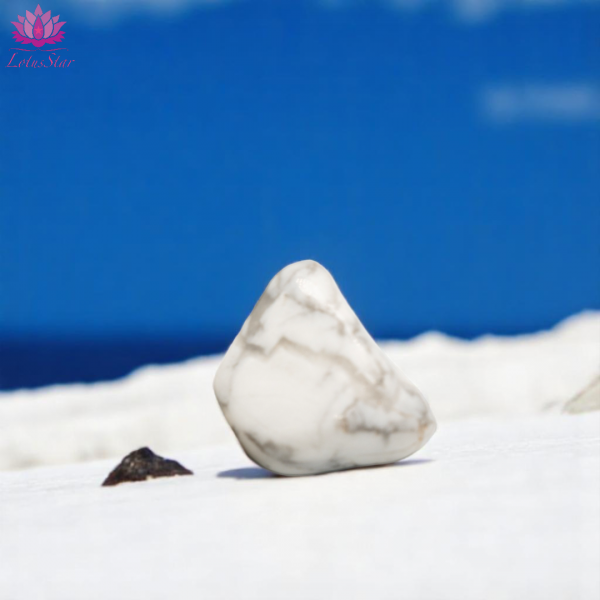 White Magnesite Howlite - Medium -  Tumblestone - Image 2