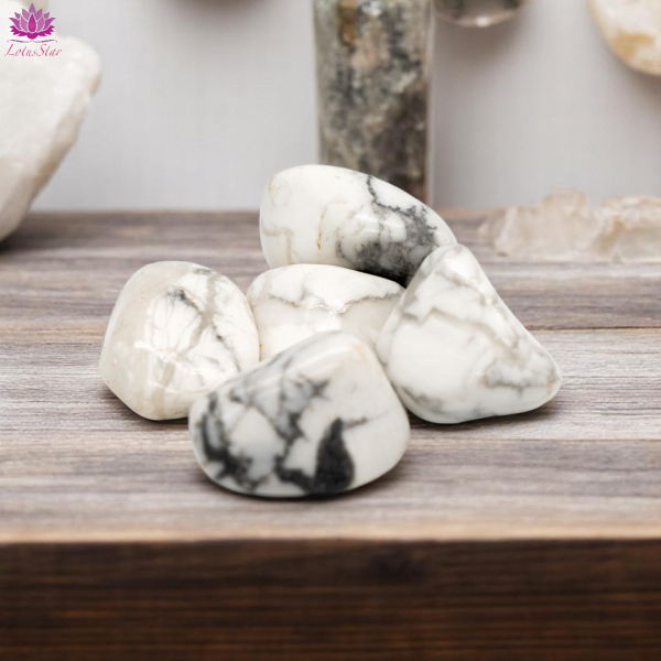 White Magnesite Howlite - Medium -  Tumblestone - Image 3