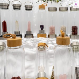 Crystal Infused Glass Water Bottle