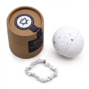 Crystal Jewellery Bath Bomb - White Jasper & Grapefruit & Ylang Ylang with Sea Salt