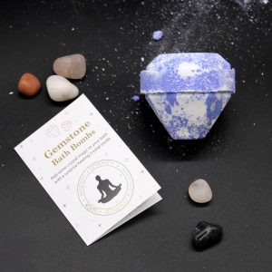 Gemstone Bath Bomb - White & Blue - Raspberry & Pomegranate