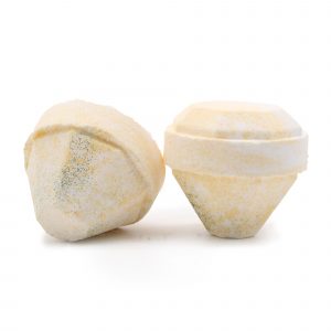 Gemstone Bath Bomb - White & Gold - Mistress Fragrance