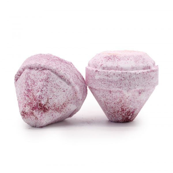 Gemstone Bath Bomb - White & Red - Very Berry