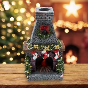 Christmas Fireplace Backﬂow Incense Burner