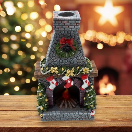 Christmas Fireplace Backﬂow Incense Burner