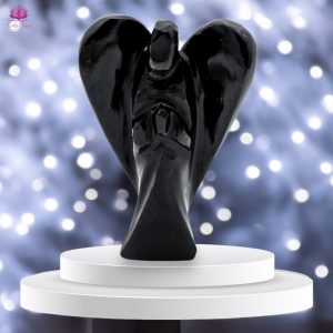 Handcrafted Gemstone Angel -  Black Agate (50mm)