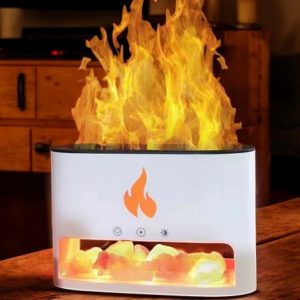 Blaze Aroma Diffuser - Himalayan Salt Chamber - USB-C - Flame Effect (Salt included)