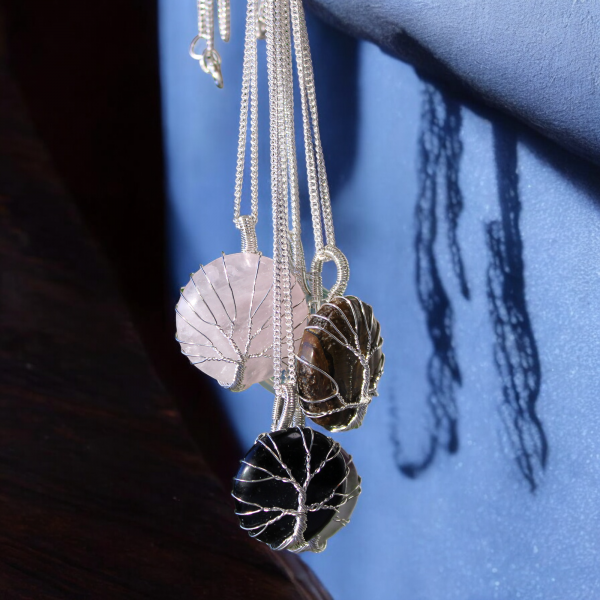 Tree of Life Gemstone Necklace - Tiger Eye - Image 2