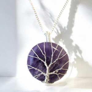 Tree of Life Gemstone Necklace - Amethyst