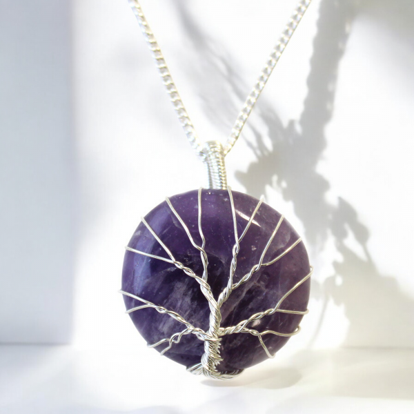 Tree of Life Gemstone Necklace - Amethyst