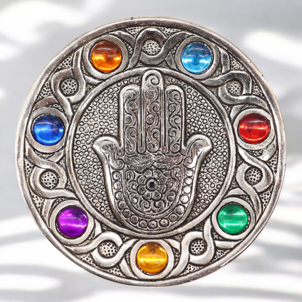 Seven Chakra Hamsa Incense Holder  - 11.5cm