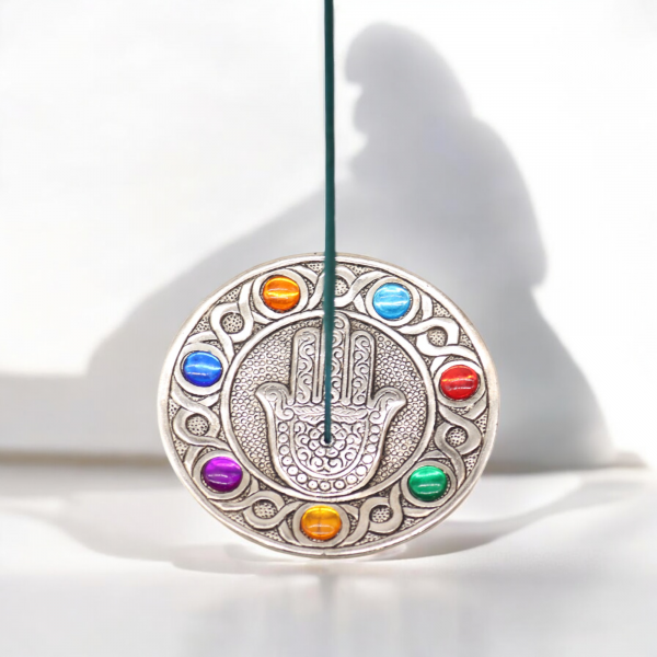 Seven Chakra Hamsa Incense Holder  - 11.5cm - Image 3