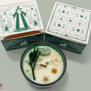 Hop Hare Crystal Magic Flower Candle - The Magician - Enchanted Mint & Jade