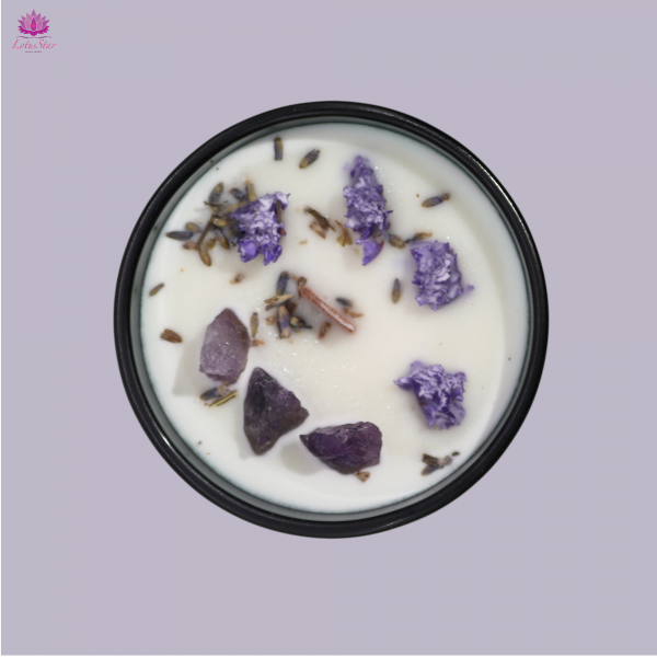 Hop Hare Crystal Magic Flower Candle - The Moon - Lavender Hills & Amethyst