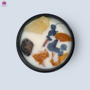 Hop Hare Crystal Magic Flower Candle - The Sun - Lemon Horizon, Citrine & Sodalite