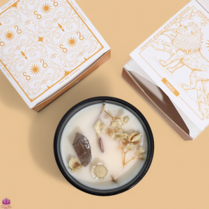Hop Hare Crystal Magic Flower Candle - The Lion - Jasmine Garden & Rock Quartz