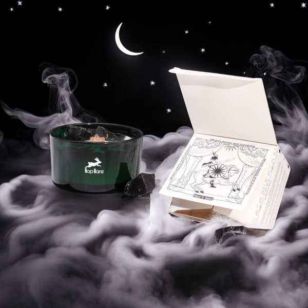 Hop Hare Crystal Magic Flower Candle - The Knight of Swords - Cedar Castle & Black Obsidian - Image 2