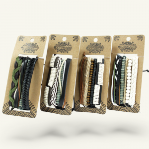 Men's Bracelet Set - Green & Natural (asst)