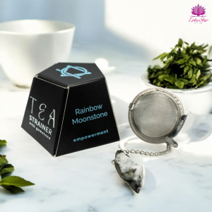 Raw Crystal Gemstone Tea Strainer - Rainbow Moonstone