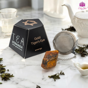 Raw Crystal Gemstone Tea Strainer - Gold Tigers Eye