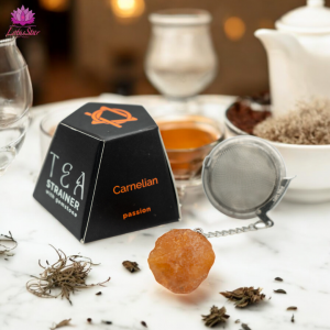 Raw Crystal Gemstone Tea Strainer - Carnelian