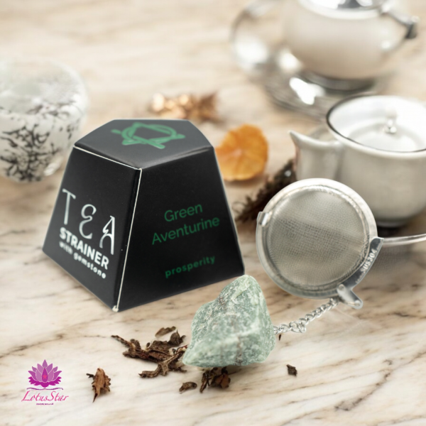 Raw Crystal Gemstone Tea Strainer - Green Aventurine