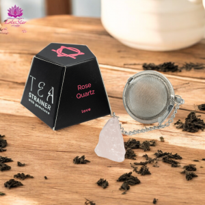 Raw Crystal Gemstone Tea Strainer - Rose Quartz