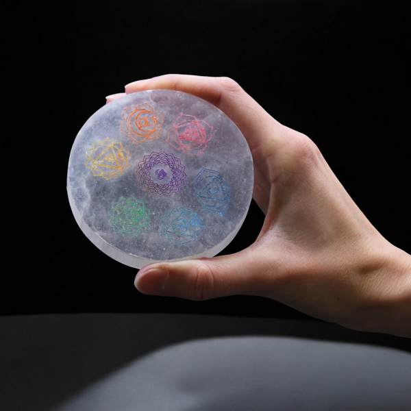 Small Charging Plate 8cm - Chakra Design - colour - Image 3
