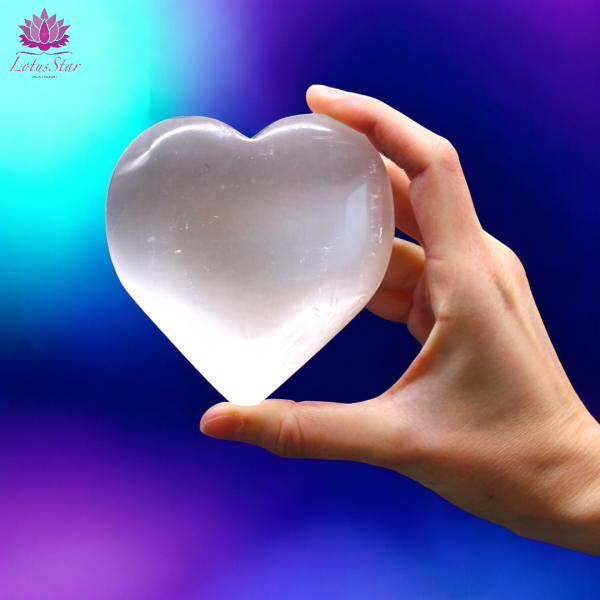 Selenite Heart - 10 cm Plain - Image 2