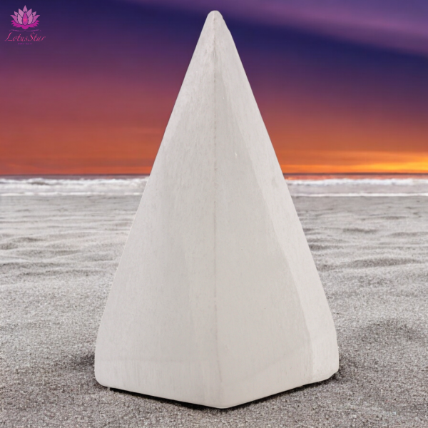 Selenite Pyramid - 10 cm Plain