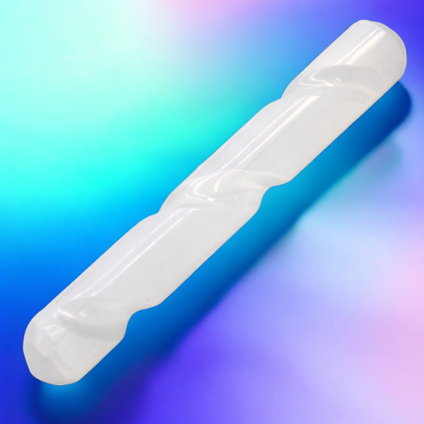 Selenite Spiral Wand - 16 cm Round Both Ends - Image 2