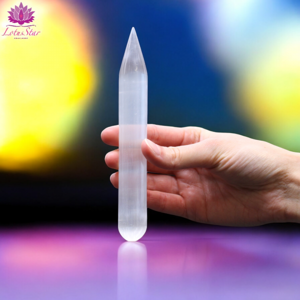 Selenite Wand - 16 cm Point One End - Image 3