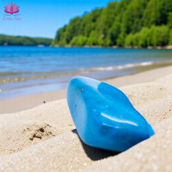 Blue Howlite - Large - Tumblestone - Image 2