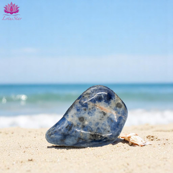 Spotted Blue Sodalite - Medium - Tumblestone - Image 2