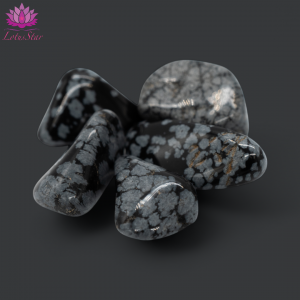 Tumblestones - Medium - Obsidian Snowﬂake